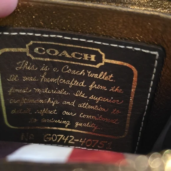 Coach Brown Signature Wallet with Gold Accents - Picture 8 of 12